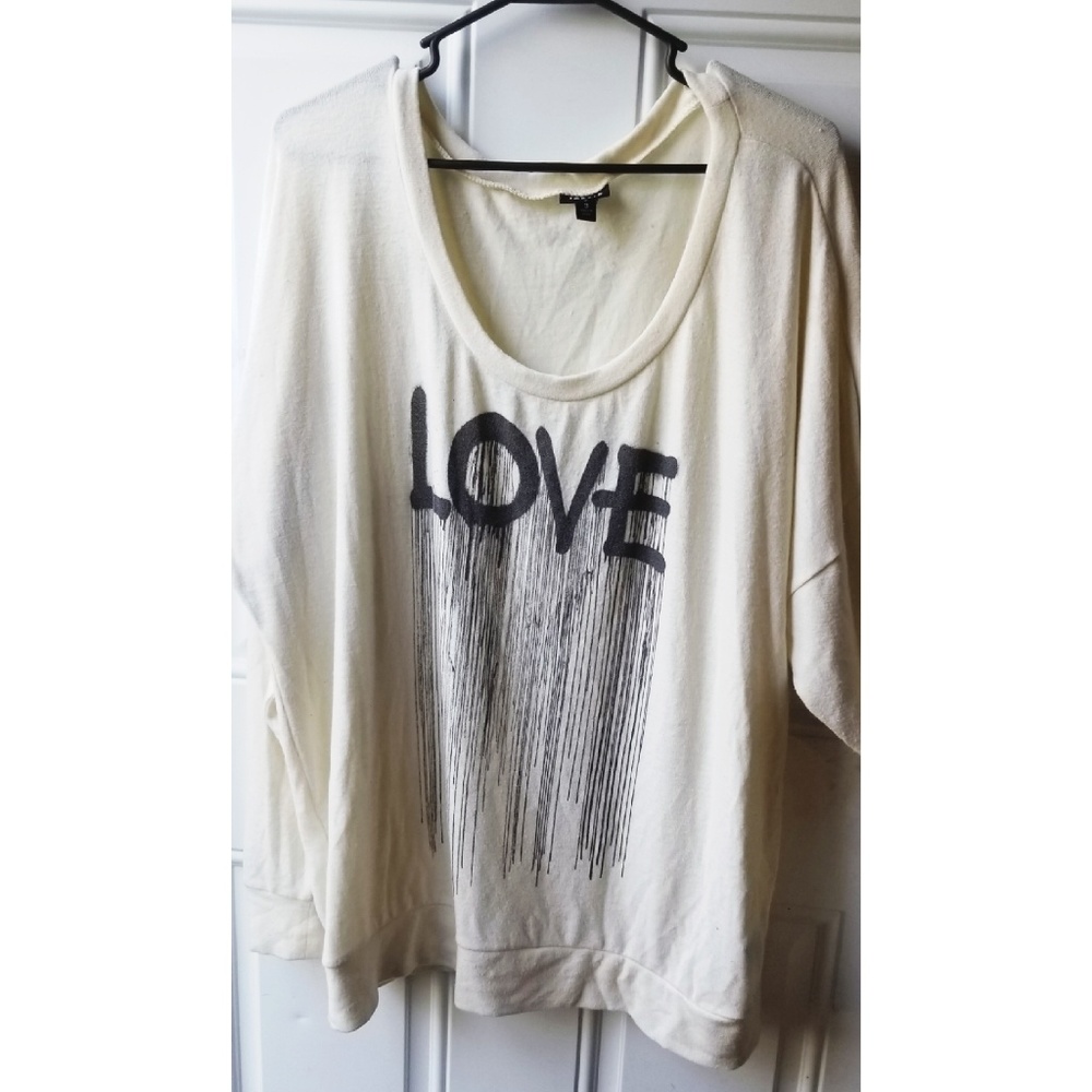 Torrid LOVE Cream sweater